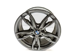 14-20 BMW 2 SERIES F22 18x7.5" ///M 5 DOUBLE 10 SPOKE ALUMINUM WHEEL RIM (GREY) — exact item pictured